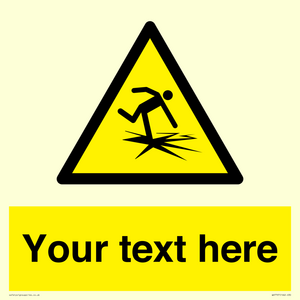 Custom warning thin ice